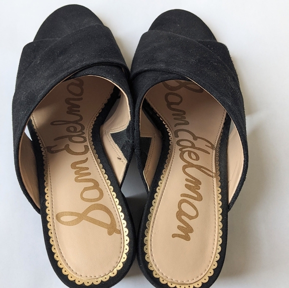 Sam Edelman • Stanley Black Suede Mule Sandals - Picture 6 of 12